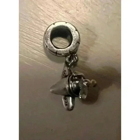 925 Silver | Airplane Dangle Charm Bracelet Bead - Picture 4 of 5